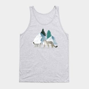 Snow Leopards on a Snowy Day Tank Top